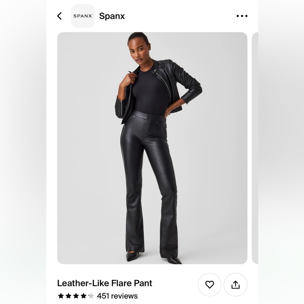 Spanx Leather Like Flare pants Medium
